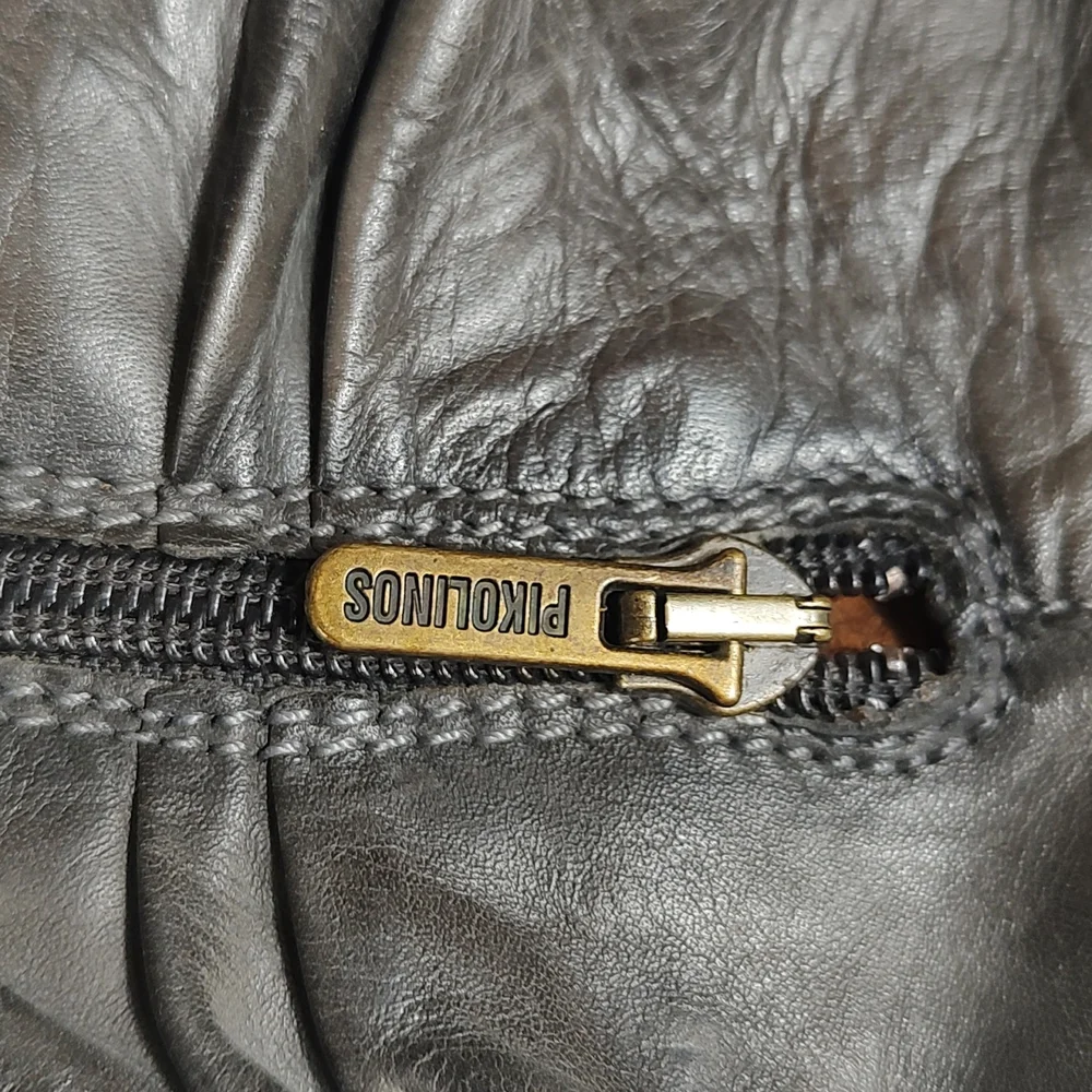 Pikolinos Tall Combat Boots Dark Gray Boots Brown Buckles Biker Boots Size EU 36 - Picture 6 of 10